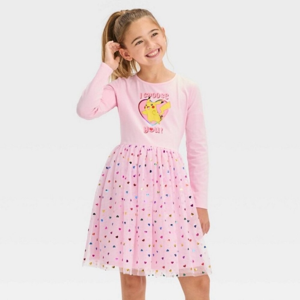 Girls' Pokemon I Choose You Pikachu Heart Tutu Dress